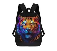 sinyumoney Neon Tiger Art Print-3 Mochilas Escolares Para La Escuela Secundaria, Preparatoria, Universidad Y Viajes Para Niños/niñas/adolescentes 17inch