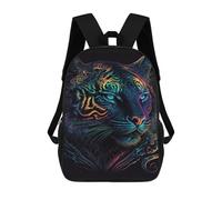 sinyumoney Neon Tiger Art Print-5 Mochila Escolar Ligera Para Aeropuerto, Estudiantes Universitarios, Mochila Para Niños/niñas/adolescentes 17inch