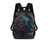 sinyumoney Neon Tiger Art Print Mochila Escolar Resistente Al Agua Para Ordenador Portátil Para La Escuela/trabajo/viajes 17inch