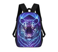 sinyumoney Neon Tiger Galaxy Art Mochila, Mochila Infantil, Mochila Escolar Para Estudiantes, Mochila Para Libros, Mochila Escolar Impresa En 3D Para Niños Y Niñas 17inch