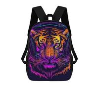 sinyumoney Neon Tiger Headphones Art Print -1 Mochilas Escolares Mochila Escolar Ligera Mochila De Día Mochila Escolar Para La Universidad Para Niños/Niñas/Adolescentes 17inch