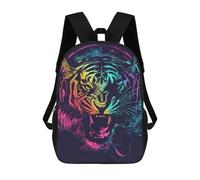 sinyumoney Neon Tiger Headphones Art Print -2 17inch Mochila Escolar Impresa En 3D Para Niños, Mochila Escolar Informal De Moda, Mochilas De Viaje Para Niños Y Estudiantes.