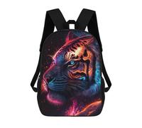 sinyumoney Neon Tiger Portrait -6 Mochilas Escolares De Moda Para Papelería, Impermeables, Informales, Para La Escuela/trabajo/viajes 17inch