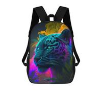 sinyumoney Neon Tiger Portrait Mochila Escolar Infantil Con Impresión 3D, Mochila Escolar Informal Para Niños De Primaria Y Secundaria 17inch