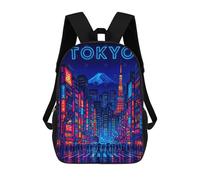 sinyumoney Neon Tokyo Cityscape at Night Mochilas Infantiles Escolares Impresas En 3D, Mochilas Para Niños, Mochilas De Viaje Para Niños Y Niñas, Mochilas Escolares Para Niños 17inch