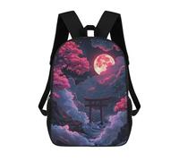 sinyumoney Neon Torii Gate Nightscape Mochilas Para Niños Mochila Escolar Mochila Escolar Impresa En 3D Para Niños Estudiantes De Primaria Y Secundaria 17inch