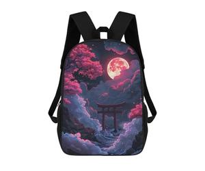 sinyumoney Neon Torii Gate Nightscape Mochilas Para Niños Mochila Escolar Mochila Escolar Impresa En 3D Para Niños Estudiantes De Primaria Y Secundaria 17inch
