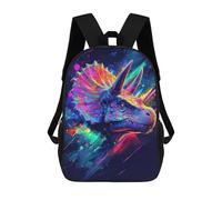 sinyumoney Neon Triceratops Mochilas Infantiles Mochila Escolar Mochila Impresa En 3D Para Niños Mochilas De Viaje Bolsas Para Libros Mochila Escolar Para Niños 17inch