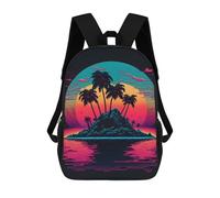 sinyumoney Neon Tropical Island Sunset Mochila Escolar Infantil Impresa En 3D Para Niños, Mochilas De Viaje, Bolsas Para Libros, Mochila Escolar Infantil 17inch