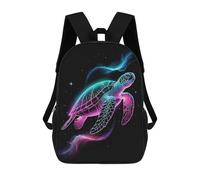 sinyumoney Neon Turtle in Space Mochila Escolar Infantil Impresa En 3D Para Niños, Mochilas De Viaje De Alta Capacidad, Bolsas Para Libros, Mochila Escolar Infantil 17inch