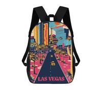 sinyumoney Neon Vegas Strip Mochila Escolar Impresa En 3D Para Niños, Mochila Escolar, Mochilas De Viaje, Bolso Informal De Moda Para Niños Y Estudiantes 17inch