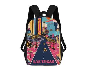 sinyumoney Neon Vegas Strip Mochila Escolar Impresa En 3D Para Niños, Mochila Escolar, Mochilas De Viaje, Bolso Informal De Moda Para Niños Y Estudiantes 17inch
