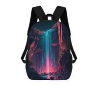 sinyumoney Neon Waterfall Landscape Mochila Infantil De Moda Divertida Mochila Escolar Para Niños Y Adolescentes Con Impresión 3D Para Niños 17inch