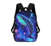 sinyumoney Neon Whale Deep Sea Mochila Escolar Informal Para El Día A Día, Para La Escuela, El Trabajo Y Los Viajes Para Hombres Y Mujeres 17inch
