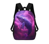 sinyumoney Neon Whale in The Space Mochila Escolar Impresa En 3D Mochilas Informales Para Niños Mochila Escolar Impresa En 3D Para Niños De Primaria Y Secundaria 17inch