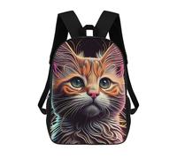 sinyumoney Neon Whiskered Cat Portrait Mochila Infantil, Mochila Escolar De Gran Capacidad Para Estudiantes, Mochila Para Libros, Mochila Para Niños, Niñas, Adultos Y Adolescentes 17inch