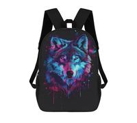 sinyumoney Neon Wolf Art Print-3 Mochila Grande Para Portátil Resistente Al Agua Para La Escuela - Perfecta Para Viajes, Trabajo Y Uso Diario 17inch