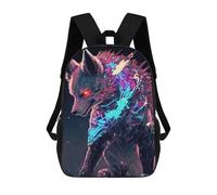 sinyumoney Neon Wolf Digital Art Mochila Escolar Infantil Impresa En 3D Para Niños, Mochilas De Viaje, Bolsas Para Libros, Mochila Escolar Infantil 17inch