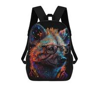 sinyumoney Neon Wolf Glasses Art Print Mochilas De 17 Pulgadas Para Niños, Mochilas Escolares Impresas En 3D Para Estudiantes De Primaria Y Secundaria, Para Niños Y Niñas.