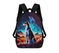 sinyumoney Neon Wolf in Mountainscape Mochila Escolar Mochila Informal Para El Día A Día Mochila Escolar Para El Trabajo Y Viajes Al Campus Viajes Al Aire Libre Deportes 17inch