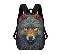 sinyumoney Neon Wolf Mochila Infantil, Mochila Escolar Impresa En 3D, Mochila Para Niños Y Niñas, Mochila Escolar Ajustable Para La Escuela Primaria 17inch