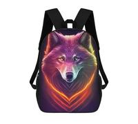 sinyumoney Neon Wolf Portrait -2 Mochilas Mochilas Infantiles Mochila Escolar Mochila Escolar Infantil Impresa En 3D Mochilas De Viaje De Moda Para Niños De Primaria Y Secundaria 17inch