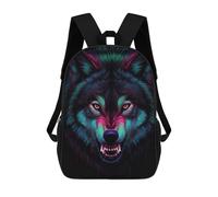 sinyumoney Neon Wolf Portrait Mochila Escolar Infantil Impresa En 3D Para Niños, Mochilas De Viaje, Bolsas Para Libros, Mochila Escolar Infantil 17inch