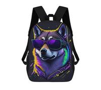 sinyumoney Neon Wolf Sunglasses Art -1 Mochila Infantil Para Niñas, Mochila Escolar 3D, Mochila Para Niños Pequeños, Mochila Informal De Día, Mochila Escolar De Moda 17inch