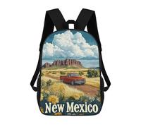 sinyumoney New Mexico Road Trip Travel Poster Mochilas Infantiles Impresas En 3D De 17 Pulgadas. Mochila Escolar Informal Impresa En 3D Para Niños De Primaria Y Secundaria.