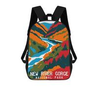 sinyumoney New River Gorge Poster Mochilas Infantiles Impresas En 3D De 17 Pulgadas. Mochila Escolar Informal Impresa En 3D Para Niños De Primaria Y Secundaria.