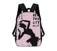 sinyumoney New York Ballet School Mochila Escolar Impresa En 3D 17inch Mochila Escolar Infantil Mochilas De Viaje Mochila Informal De Moda Para Niños Y Estudiantes