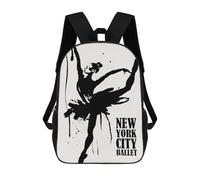 sinyumoney New York City Ballet Mochilas Infantiles Impresas En 3D De 17 Pulgadas. Mochila Escolar Informal Impresa En 3D Para Niños De Primaria Y Secundaria.