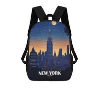 sinyumoney New York City Skyline at Night Mochila Escolar Para Niñas 17inch Mochila Informal Ligera Para Niños Y Niñas, Ideal Para Estudiantes De Secundaria