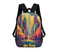 sinyumoney New York City Skyline Mochila Escolar Informal Para El Día A Día, Para La Escuela, El Trabajo Y Los Viajes Para Niñas Y Adolescentes 17inch