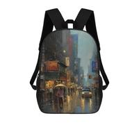 sinyumoney New York City USA in Oil Mochila Escolar Ligera Para Aeropuerto Y Estudiantes Universitarios: Perfecta Para Viajes, Trabajo Y Uso Diario 17inch