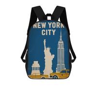 sinyumoney New York City Vintage Mochila Escolar Para Niños, Mochila Escolar Impresa En 3D Para Estudiantes De Primaria Y Secundaria 17inch