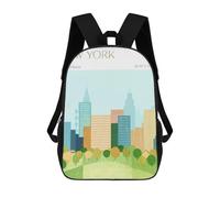 sinyumoney New York Cityscape Illustration Mochila Escolar Mochilas Escolares Para Niñas Y Niños Mochila Con Bolsillo Mochila Escolar De Moda Para Niños 17inch
