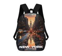 sinyumoney New York Manhattan Streets Mochila Escolar Infantil Impresa En 3D Para Niños, Mochilas De Viaje, Bolsas Para Libros Para Niños Estudiantes De Primaria 17inch