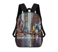 sinyumoney New York Street Mochila Infantil Para Niñas, Mochila Escolar 3D, Mochila Para Niños Pequeños, Mochila Informal De Día, Mochila Escolar De Moda 17inch