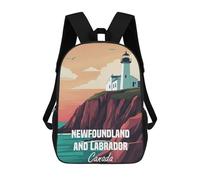 sinyumoney Newfoundland & Labrador Lighthouse Mochila Escolar Para Niñas Y Niños, Mochilas De Gran Capacidad, Mochilas Ligeras Para Niños Y Estudiantes 17inch