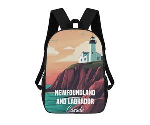 sinyumoney Newfoundland & Labrador Lighthouse Mochila Escolar Para Niñas Y Niños, Mochilas De Gran Capacidad, Mochilas Ligeras Para Niños Y Estudiantes 17inch