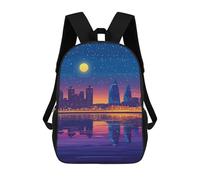 sinyumoney Night Cityscape Reflection Mochila Infantil, Mochila Escolar Infantil, Mochilas Escolares Impresas En 3D Para Niños Y Estudiantes Adolescentes 17inch
