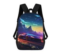 sinyumoney Night Drive Adventure -2 Mochila Escolar Infantil Impresa En 3D Para Niños, Mochila De Viaje De Alta Capacidad, Mochilas Para Libros De 17 Pulgadas Para Niños