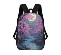 sinyumoney Night Japanese Painting Mochila Escolar Impresa En 3D Para Niños Y Niñas, Mochila Para Portátil Para Niños/estudiantes/adultos 17inch