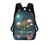 sinyumoney Night Lotus Lantern Tower Mochila Escolar Impresa En 3D Para Niños Y Niñas, Mochila Escolar, Mochila De Viaje Para Niños 17inch