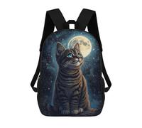 sinyumoney Night Sky Cat Moon Art Print Mochila Escolar De 17 Pulgadas Impresa En 3D Mochilas Infantiles Mochila Genial Impresa En 3D Para Niños De Primaria Y Secundaria