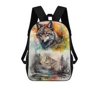 sinyumoney Nightfall Majesty Wolf Art Mochila Escolar Para Niños Mochila Escolar Impresa En 3D Mochila Escolar De Moda Para Niños De Primaria Y Secundaria 17inch