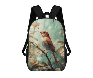 sinyumoney Nightingale Bird on Branch with Flowers Mochila Escolar Para Niños De 17 Pulgadas, Mochila Informal De Viaje Para Niños Y Niñas, Mochila De Gran Capacidad Para El Día A Día 17inch
