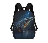 sinyumoney Nighttime Alligator in Stars Mochila Grande Para Portátil Resistente Al Agua Para La Escuela - Perfecta Para Viajes, Trabajo Y Uso Diario 17inch
