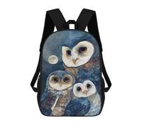 sinyumoney Nighttime Owl Family Mochilas Infantiles Mochila Escolar Impresa En 3D Para Niños Mochilas De Viaje Bolsas Para Libros Para Niños 17inch Mochila Escolar